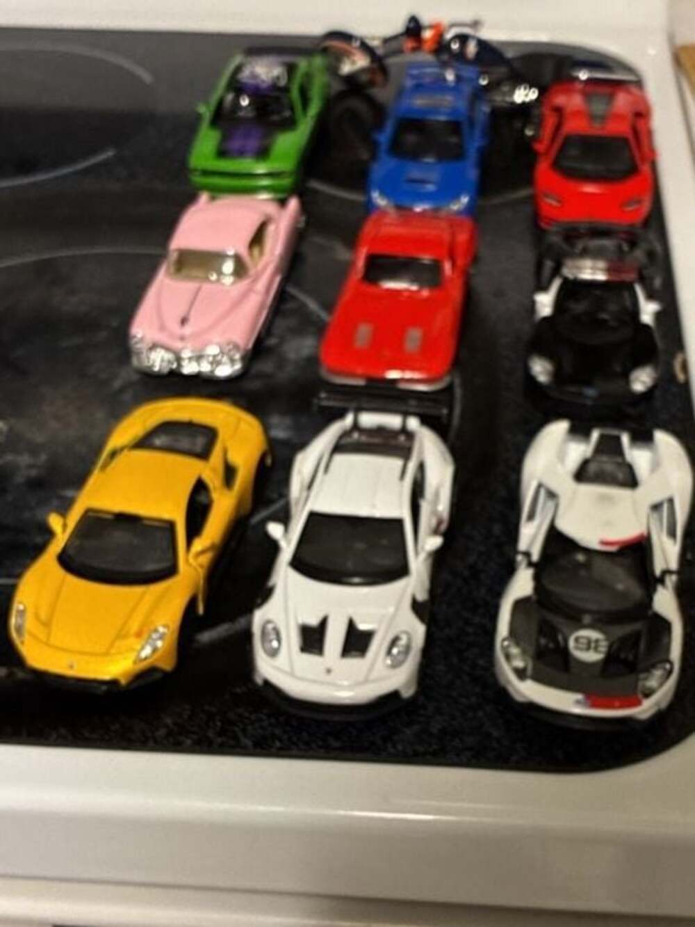 Assorted Diecast Model Toy Cars and Motorcycle Lot of 10